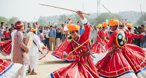 Danza tradicional rajasthaní, festival cultural en India